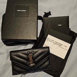 Authentic YSL Fragment flap card holder